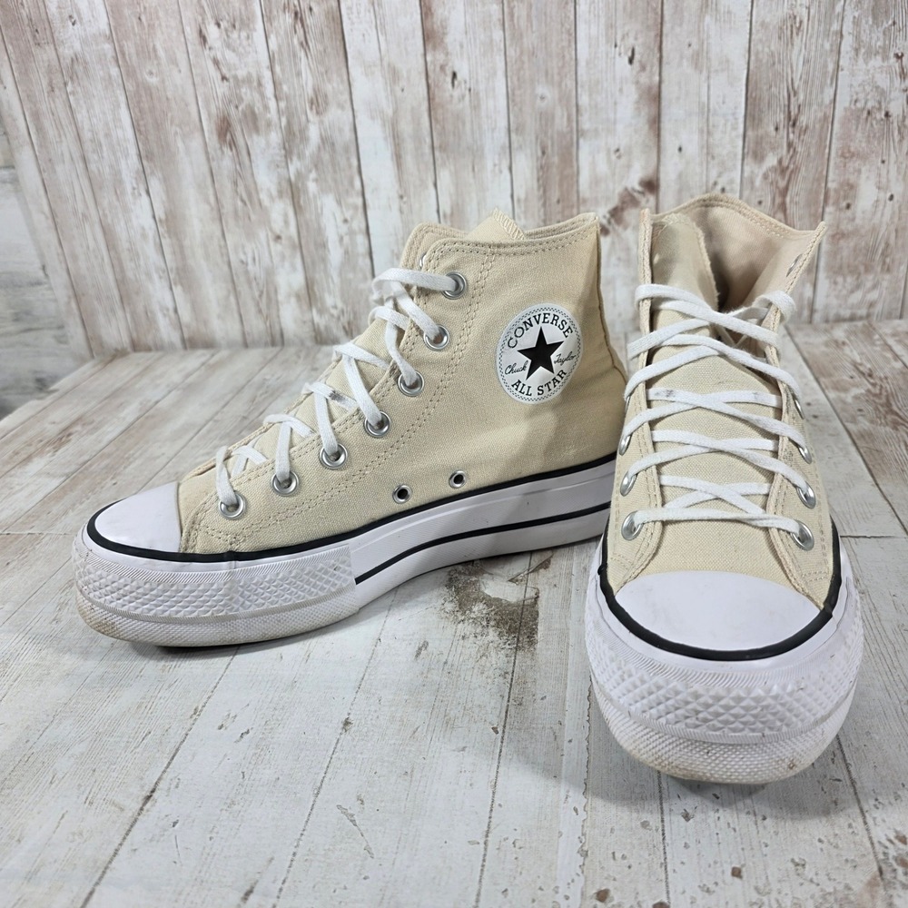 Converse Chuck Taylor All Star Lift High Top Parchment Beige A08214F Womens 7.5 - Picture 8 of 8